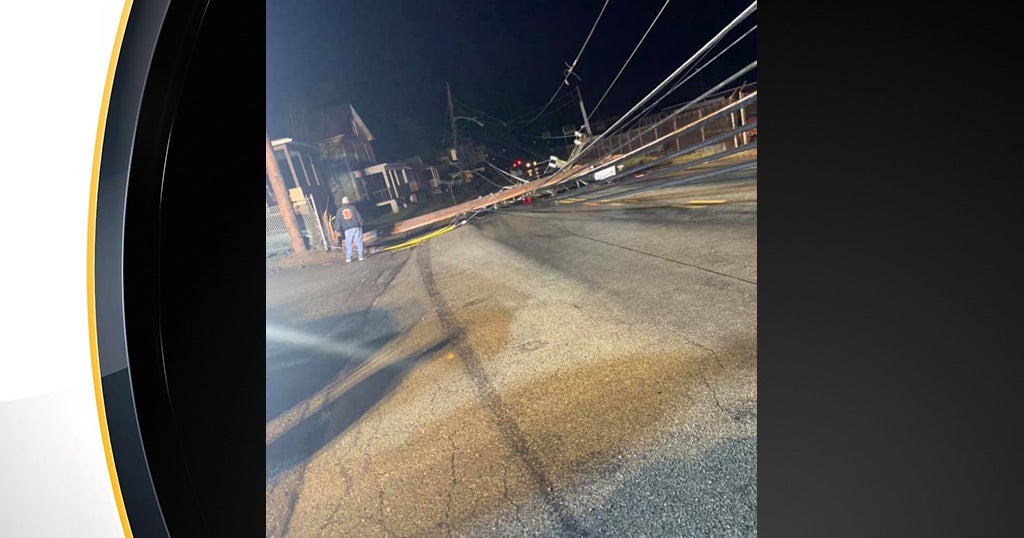 Downed Utility Poles Close Portion Of Leechburg Road In Penn Hills CBS Pittsburgh