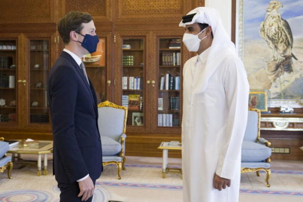 Qatar's ruler, Emir Sheikh Tamim bin Hamad al-Thani, meets with U.S. President's senior adviser Jared Kushner in Doha 