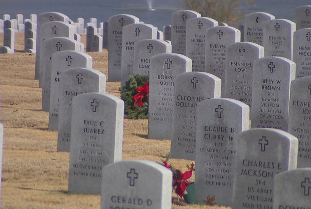 Wreaths at DFW National Cemetery