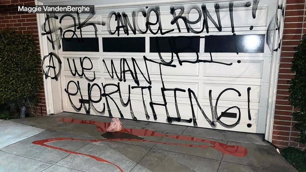 Pelosi garage graffiti attack (credit Maggie VandenBerghe)