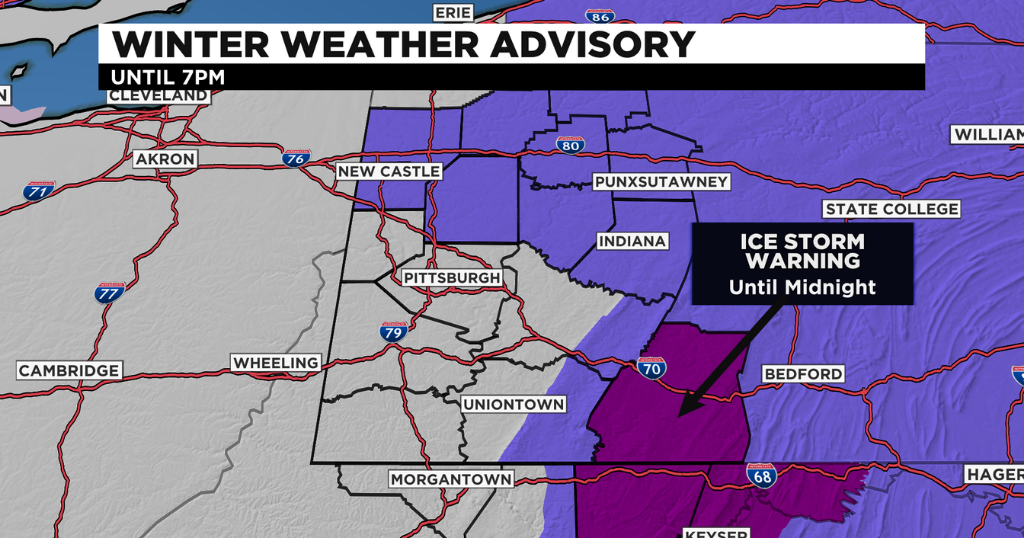 Pittsburgh Weather: Ice Storm Warning Remains In Effect For Somerset Co ...