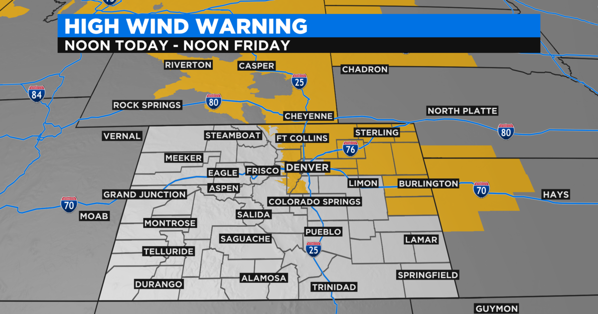 Denver Weather High Wind Warning Starts At Noon Wednesday CBS Colorado