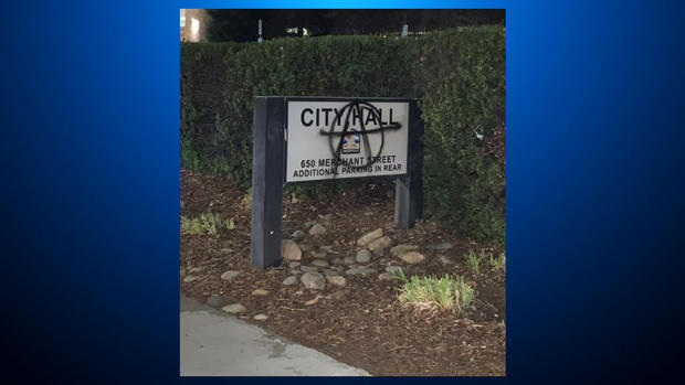 Vandalism at Vacaville City Hall 