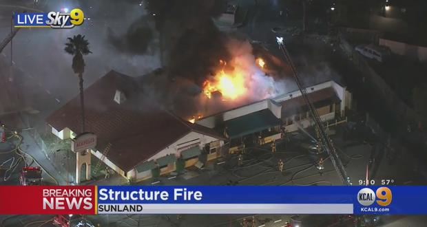 Fire Crews Battle Stubborn Blaze At Shuttered Sun Valley Restaurant 