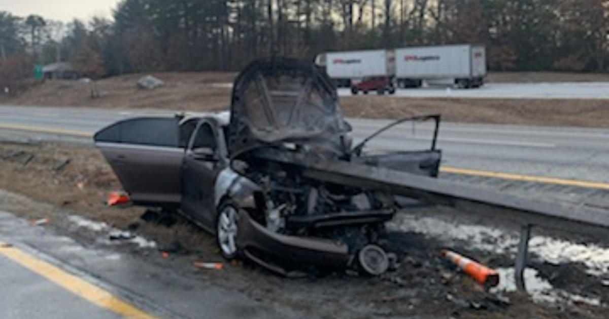 Car Crashes Through Guard Rail In Merrimack, NH CBS Boston