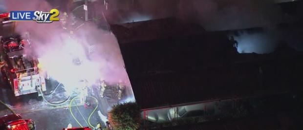 Flames Engulf Mobile Home In Compton 