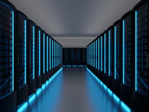 internet computer dark web Futuristic Data Center Server Room 