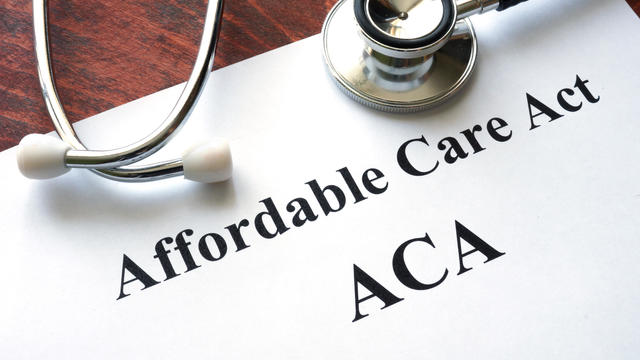 Words Affordable Care Act  ACA written on a paper. 