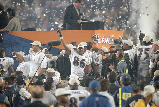 JAMAL LEWIS Diving for a Touchdown SUPER BOWL XXXV 8x10 Photo BALTIMORE  RAVENS