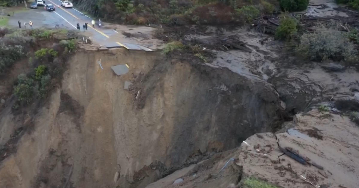 Video Drone Footage Reveals Extent Of Storm Damage At Highway 1