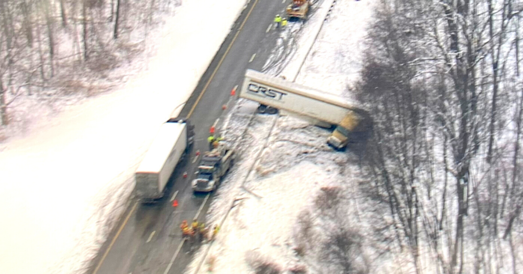 I-80 Westbound Reopen After Multiple Tractor Trailer Crashes - CBS ...