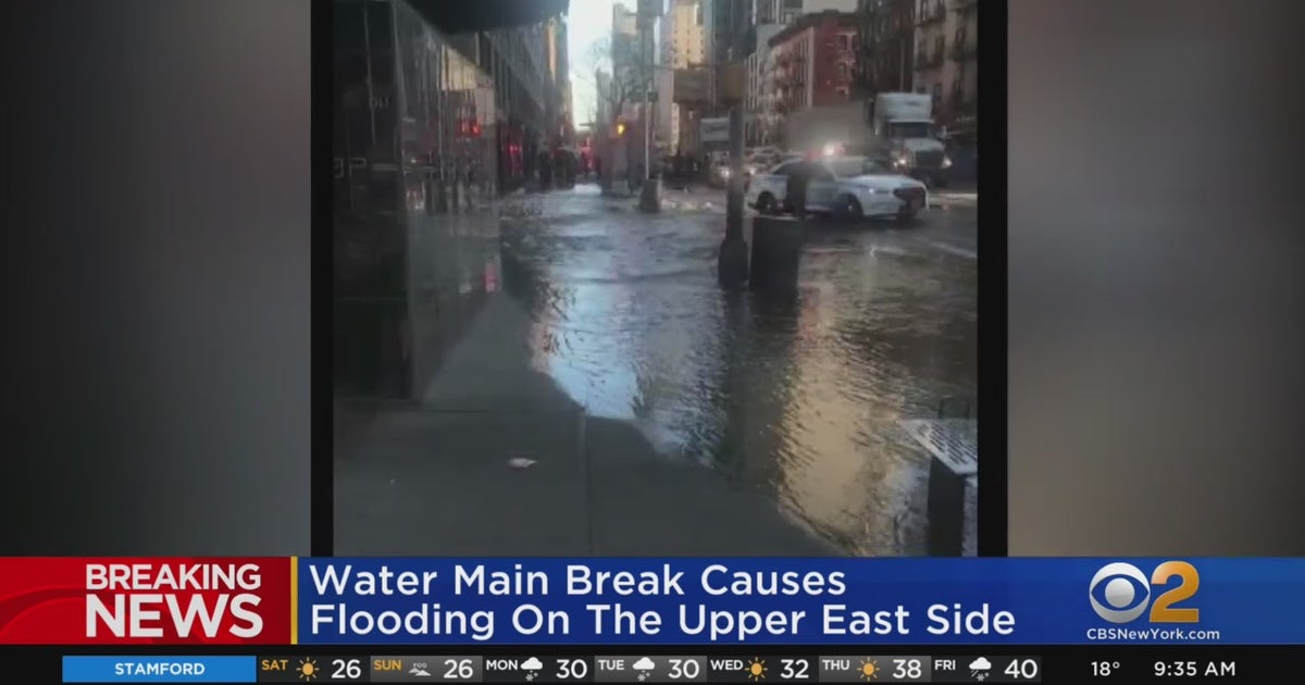 Water Main Break Floods Several Blocks On Upper East Side - CBS New York