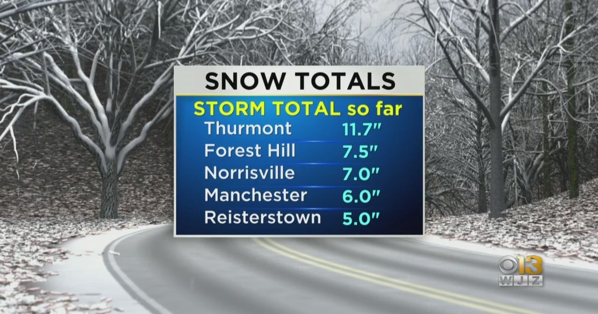 Snow Totals: More Than A Foot Of Snow Reported In Parts Of State - CBS ...