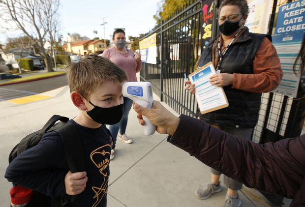 Alta Vista Elementary School students arrive as Redondo Beach Unified School district has welcomed back some of its K-2 students this week through a waiver. 