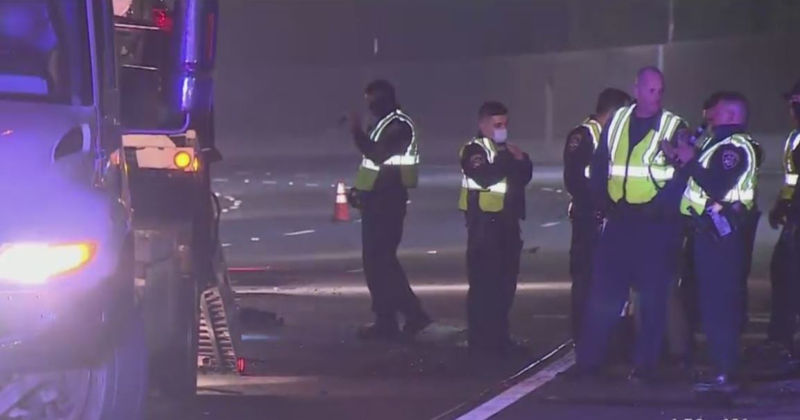 Driver Killed In Fiery Box Truck Crash On 101 Freeway In Sherman Oaks ...