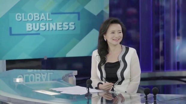 Australian journalist Cheng Lei is seen on a television set in Beijing 