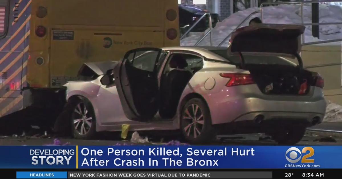 Police: Man Killed When Car Crashed Into Parked MTA Bus In Bronx - CBS ...