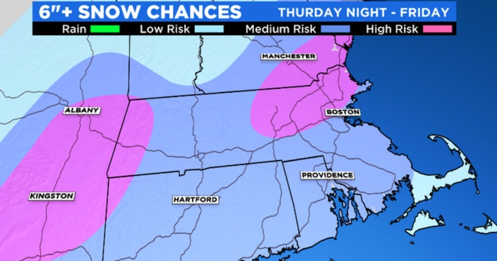 Plowable Snow Possible For Parts Of New England Thursday Into Friday ...
