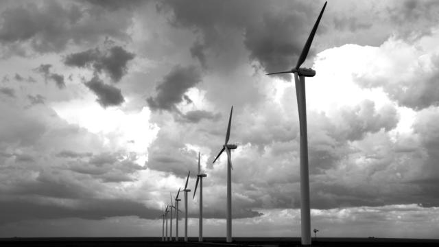 Wind Turbines On The Open Plains Near Amarillo 