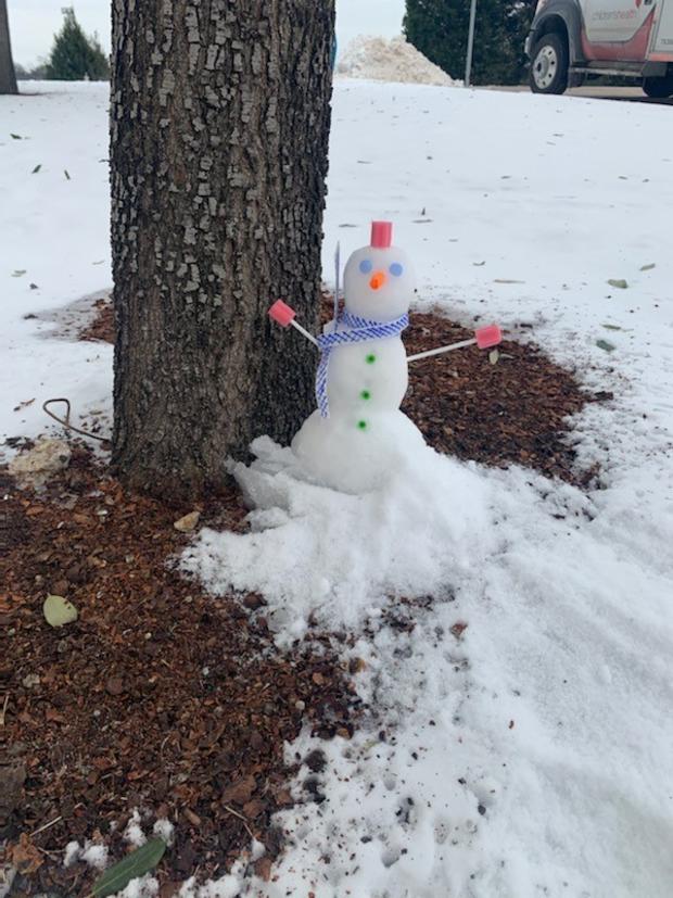 Indoor-made mini snowman's new hom 