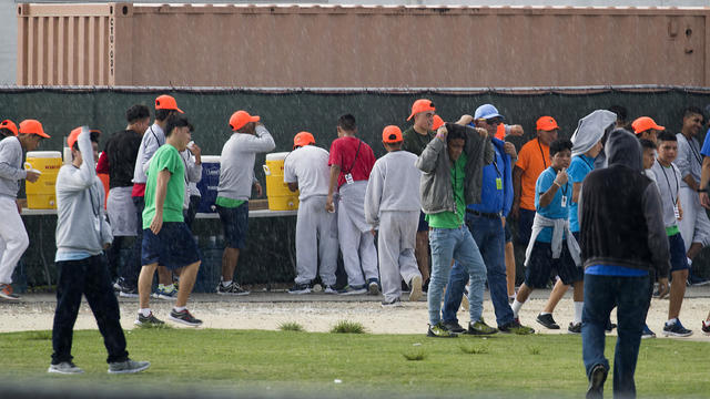 Democratic Representatives Tour Facility For Migrant Children In Homestead, FL 