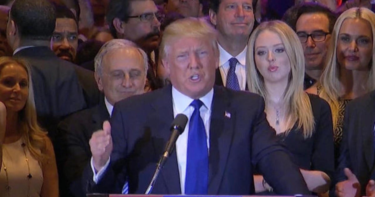 Donald Trump Gives Victory Speech In New York - CBS News