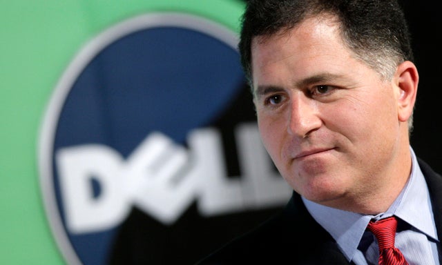 Michael Dell, chairman of Dell Inc., speaks at a news confer 