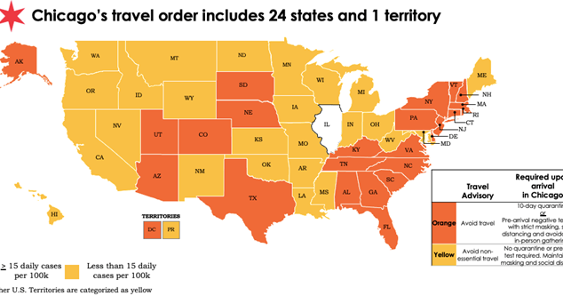 Chicago Travel Order Includes 24 States And Washington D.C. CBS Chicago