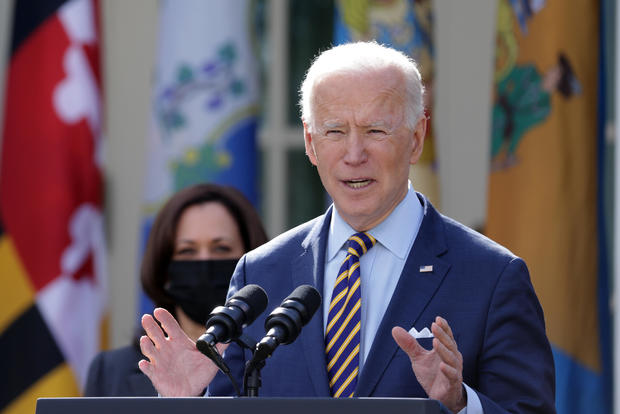 President Biden Delivers Remarks On American Rescue Plan From White House Rose Garden 