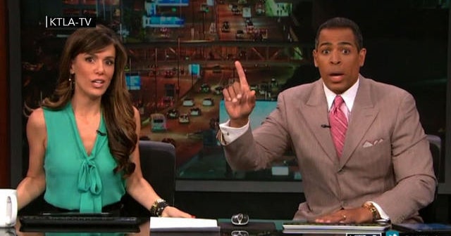 Earthquake shakes up morning news anchors in Los Angeles - CBS News