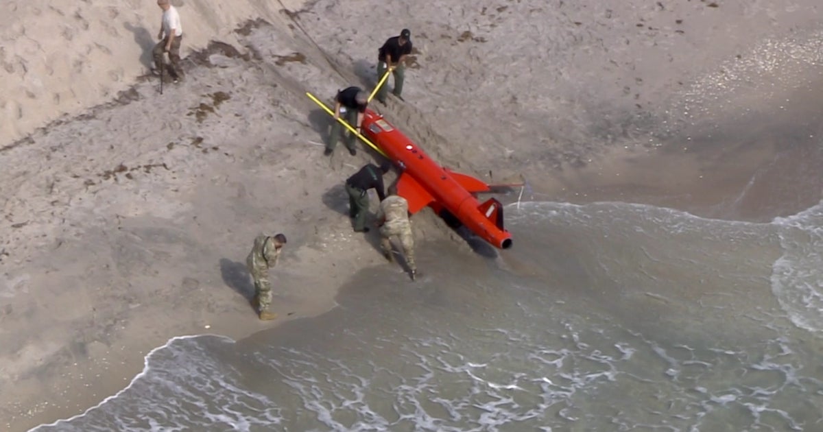 Massive Military Drone Washes Ashore On Florida Beach CBS Miami