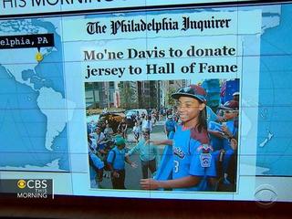 Girl pitching phenom Mo'ne Davis on the mound in Durham for