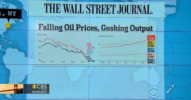 Headlines at 7:30: U.S. crude oil prices fall 20 percent - CBS News