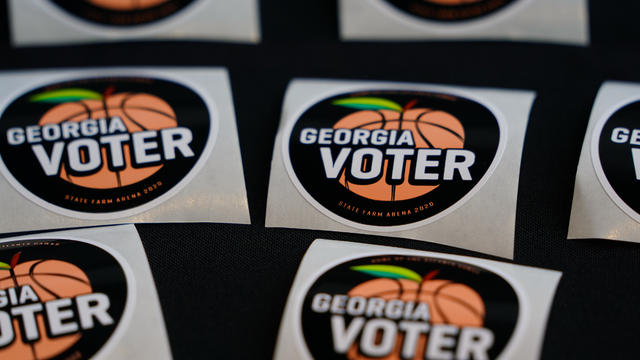 Georgia voter voting — I Voted sticker 