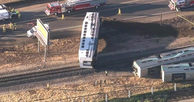 Metrolink train derails in California after truck crash - CBS News