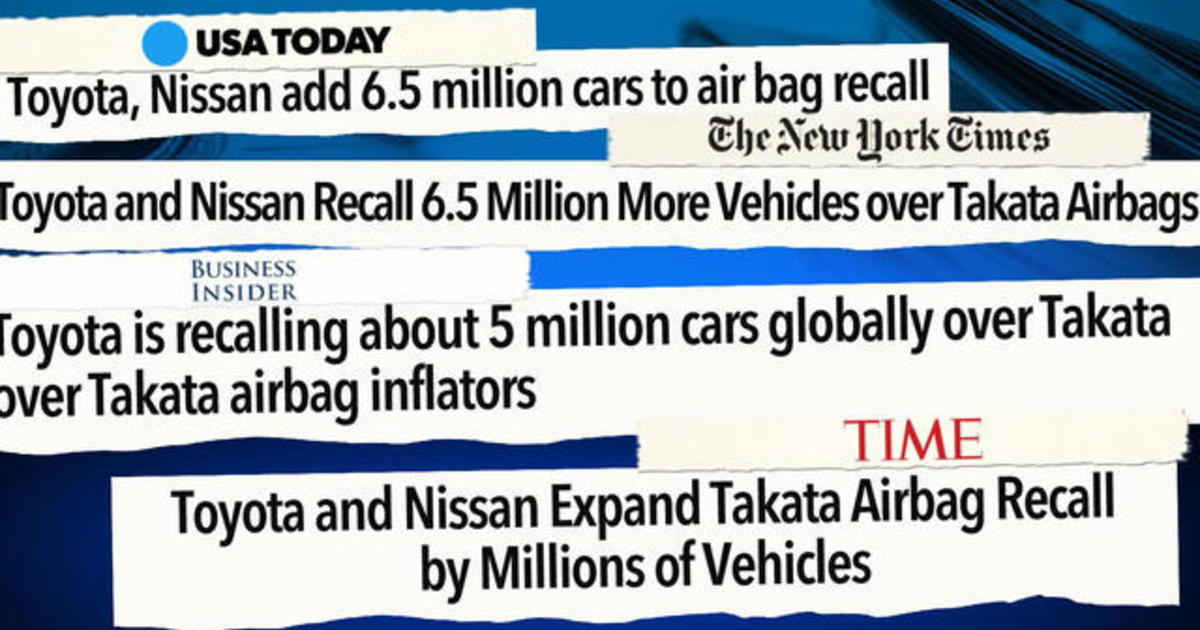 Toyota and Nissan expand Takata airbag recall CBS News