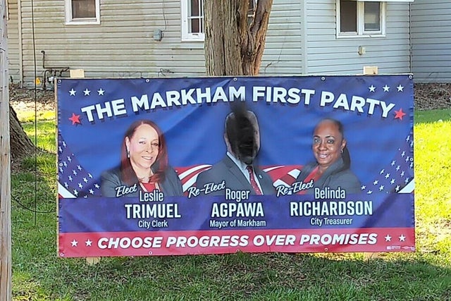 Markham Mayor Roger Agpawa Campaign Sign Vandalism 