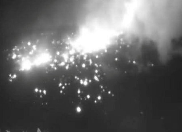 The dome of the La Soufriere volcano glows, in Saint Vincent and the Grenadines 