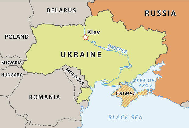 Ukraine map after Crimean crisis 2014 