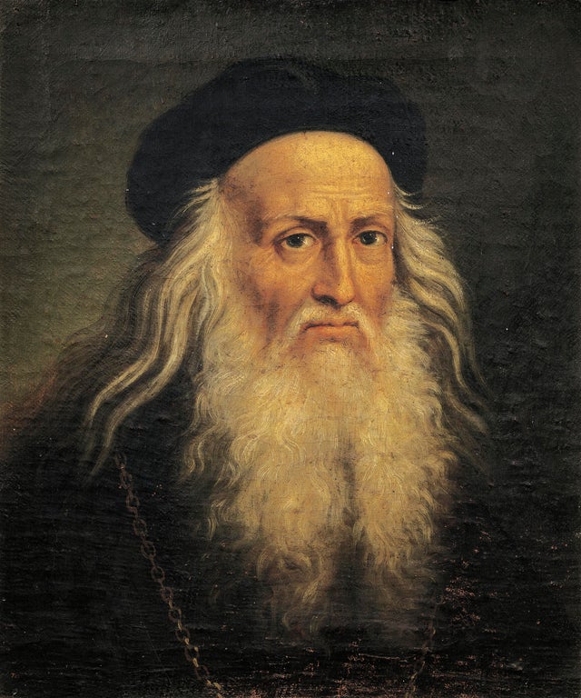 Portrait of Leonardo da Vinci, by Lattanzio Querena (1768-1853). (Photo by DeAgostini/Getty Images)