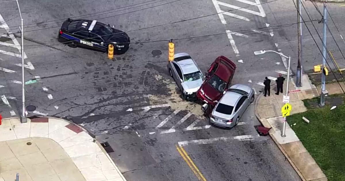 4 Injured In Baltimore 3Car Crash Off Gwynns Falls Parkway CBS Baltimore