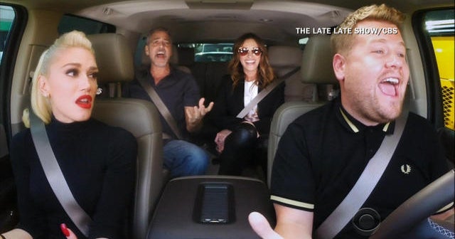 Full Video "Carpool Karaoke" with Gwen Stefani, Clooney and