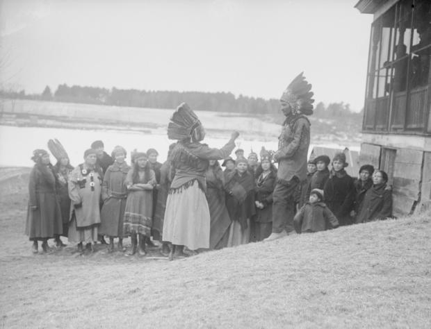 Penobscot Chief Conversing with His Wife and Women 