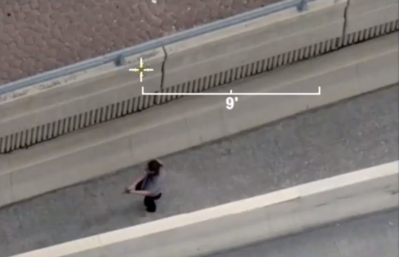 Suspect on LBJ before being shot and killed by Dallas Police 