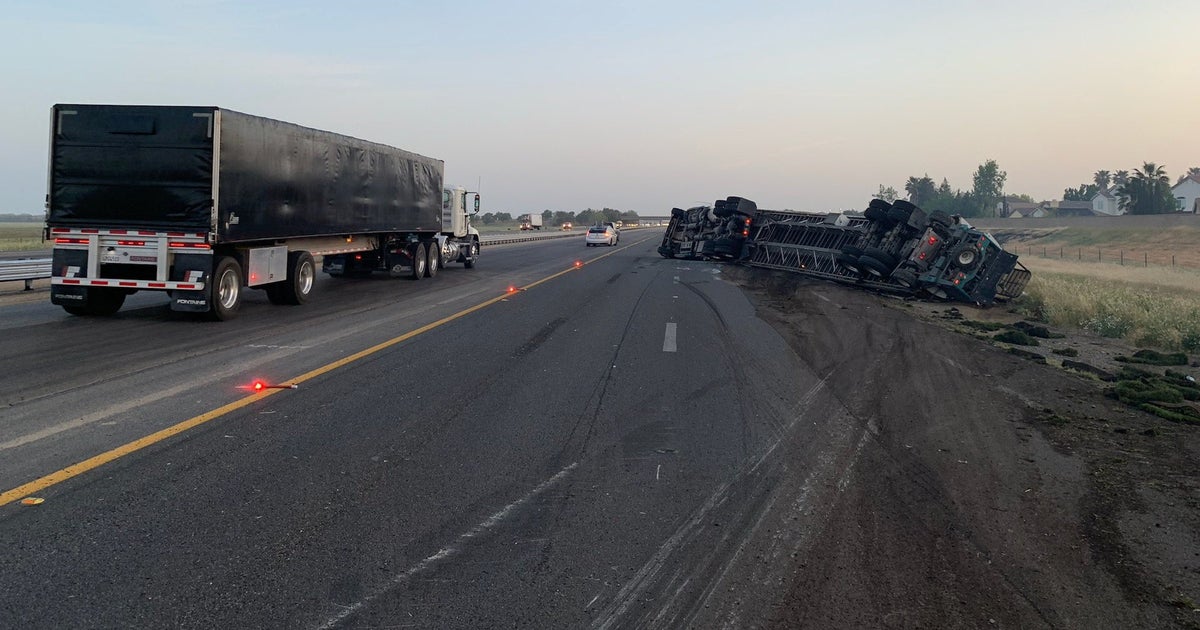 Overturned Big Rig Causes Major Traffic Backup On NB I-5 In Elk Grove ...