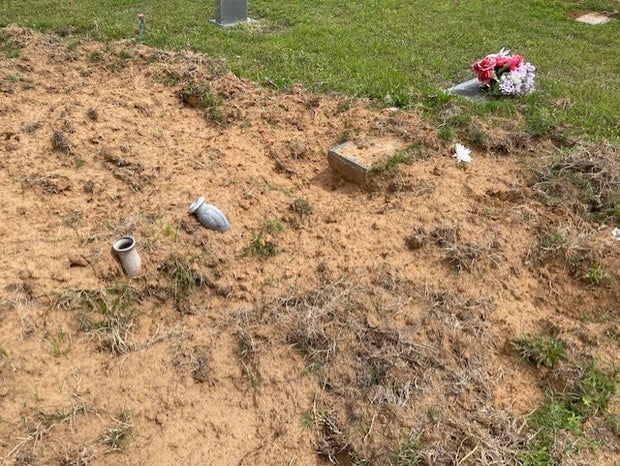 Wild hog damage at Lincoln Memorial Cemetery