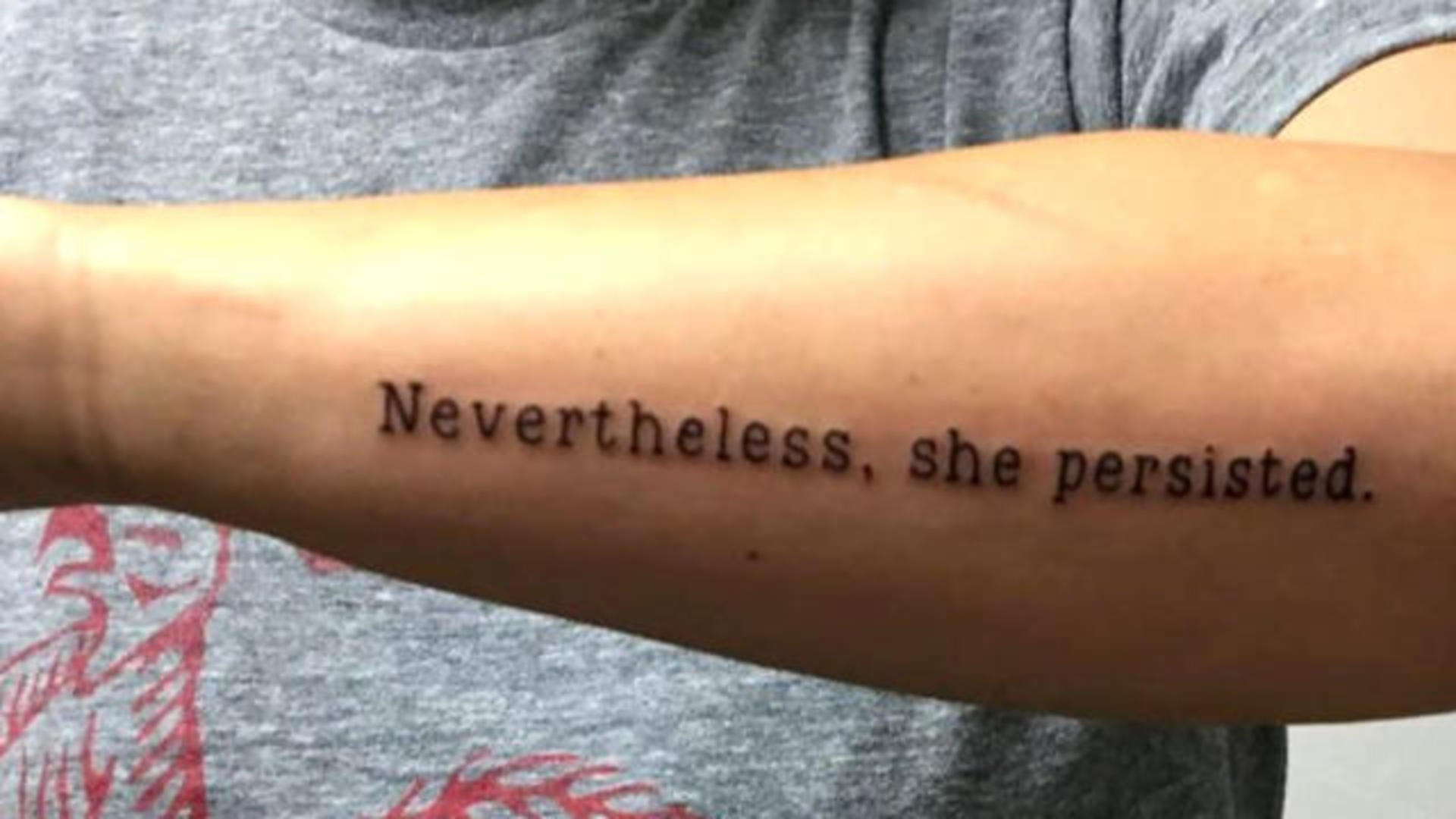 Nevertheless She Persisted Temporary Tattoo Sticker - OhMyTat