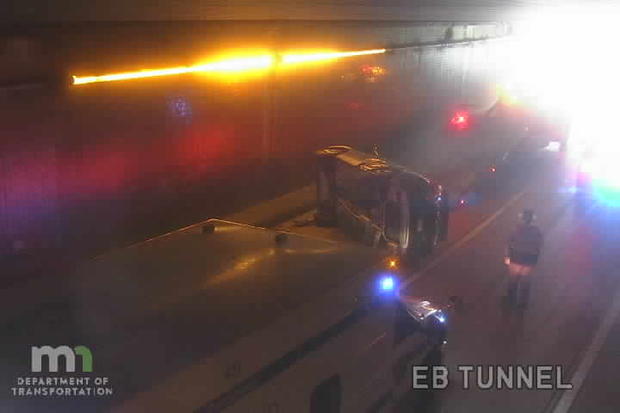 Rollover crash in the Lowry tunnel on I-94 