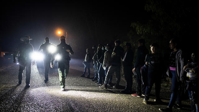 Migrants Crossing the Rio Grande River 