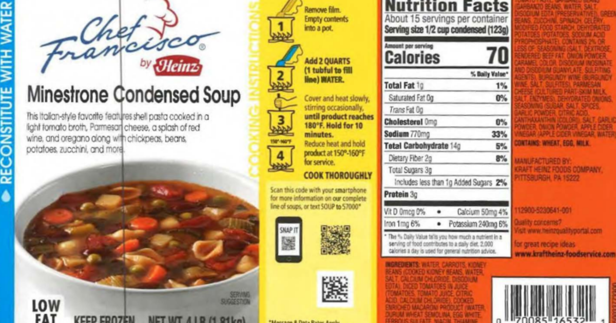 Kraft Heinz Recalls 13,000 Pounds Of Condensed Soup Over Misbranding ...